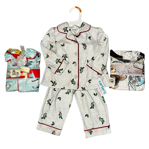 Disney Other - NWT Disney Carter's 12 Mon Toddler Baby Pajama Bundle Christmas Holidays Mickey